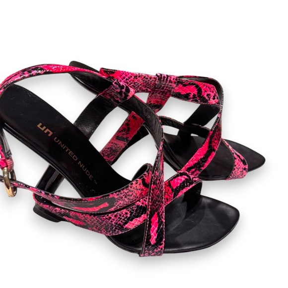 UNITED NUDE Frame Heel Sandals – Pink Snake Print – Size 39 - Picture 8 of 11